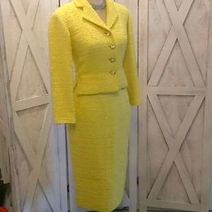 Vintage Chanel Runway Cruise skirt set Yellow